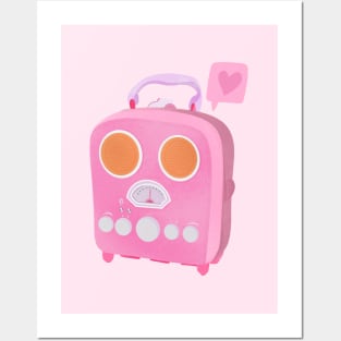 Cute Pink Aesthetic Vintage Radio Posters and Art